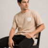 BLAKE ESSENCE The Beige Essential Tee — Beige oversized t-shirt for men, lifestyle view