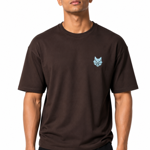 BLAKE ESSENCE The Espresso Essential Tee — Espresso oversized t-shirt for men, front view