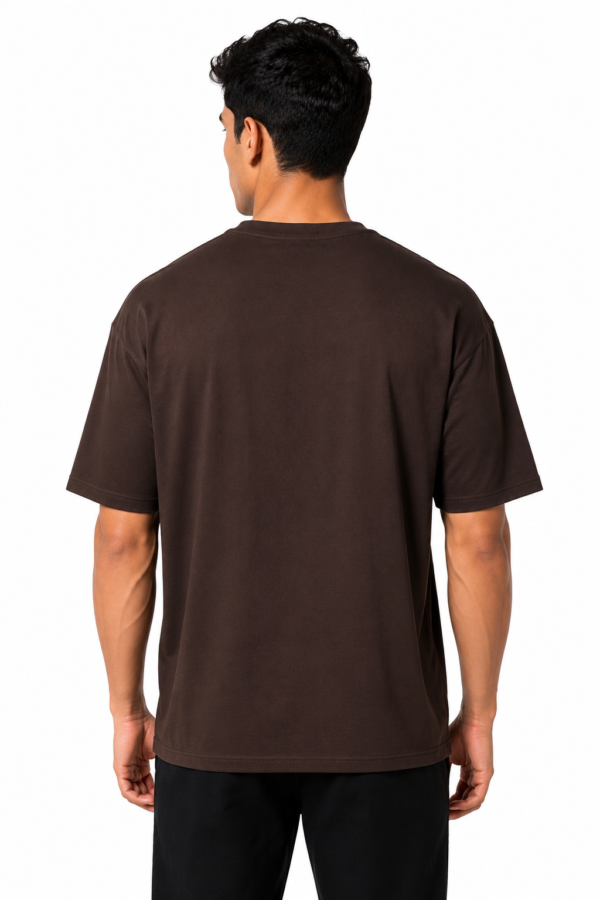 BLAKE ESSENCE The Espresso Essential Tee — Espresso oversized t-shirt for men, back view
