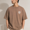 BLAKE ESSENCE The Taupe Essential Tee — Taupe oversized t-shirt for men, front view
